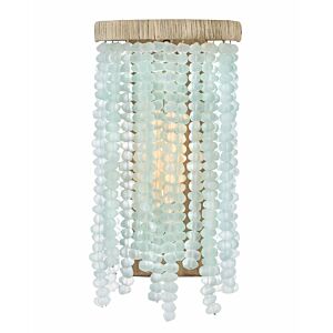 Fredrick Ramond Dune 1-Light Wall Sconce In Burnished Gold With Blue Sea Glass