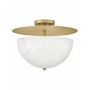 Fredrick Ramond Inez 3-Light Semi-Flush Ceiling Light In Lacquered Brass