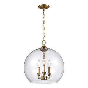 Feiss Lawler Orb Pendant in Burnished Brass
