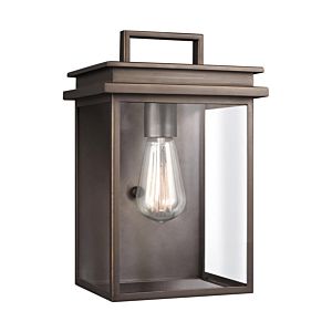 Visual Comfort Studio Glenview 12" Outdoor Clear Glass Wall Lantern in Antique Bronze