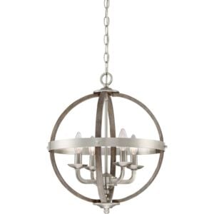 Quoizel Fusion 4 Light 20 Inch Transitional Chandelier in Brushed Nickel