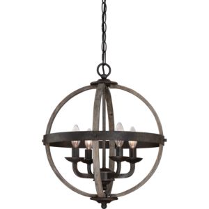 Quoizel Fusion 4 Light 20 Inch Transitional Chandelier in Rustic Black