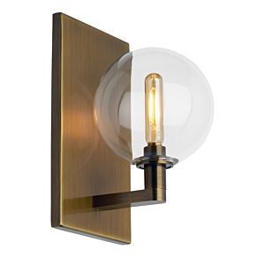 Tech Gambit 2700K LED 9 Inch Wall Sconce in Aged Brass and Clear