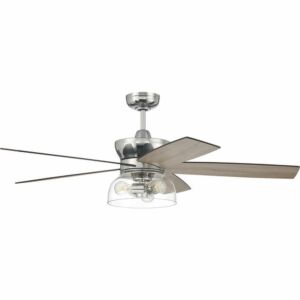 Craftmade Gibson 3-Light Ceiling Fan with Blades Included in Polished Nickel