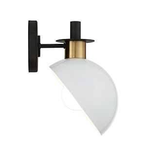 Gigi 1-Light Wall Mount in Black with Aged Brass