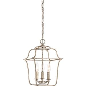 Quoizel Gallery 3 Light 15 Inch Transitional Chandelier in Century Silver Leaf