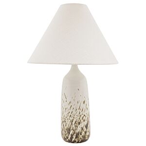Scatchard 1-Light Table Lamp in Decorated White Gloss