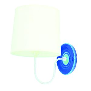 House of Troy Scatchard 13.5 Inch Wall Lamp in Blue Gloss/Satin Nickel