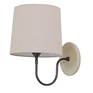 House of Troy Scatchard 13.5 Inch Wall Lamp in Oatmeal/Oil Rubbed Bronze