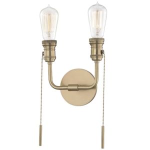 Mitzi Lexi 2 Light 13 Inch Wall Sconce in Aged Brass
