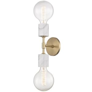 Mitzi Asime 2 Light 21 Inch Wall Sconce in Aged Brass