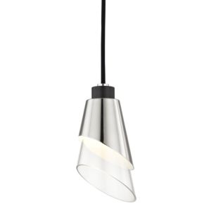 Mitzi Angie 8 Inch Pendant Light in Polished Nickel and Black