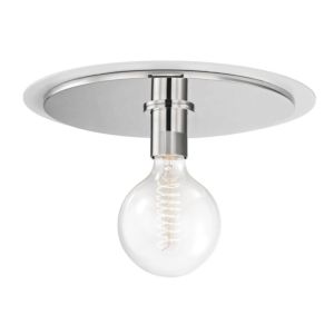 Mitzi Milo Ceiling Light in Polished Nickel and White