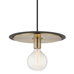 Mitzi Milo 10 Inch Pendant Light in Aged Brass and Black