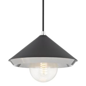 Mitzi Marnie 9 Inch Pendant Light in Polished Nickel and Black