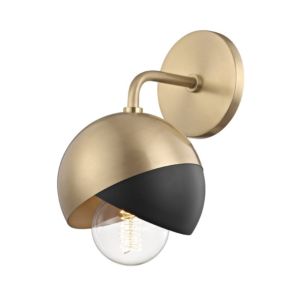 Mitzi Emma 12 Inch Wall Sconce in Aged Brass and Black