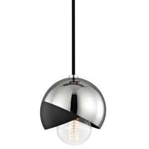 Mitzi Emma 7 Inch Pendant Light in Polished Nickel and Black