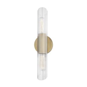 Mitzi Cecily 2 Light 17 Inch Wall Sconce in Aged Brass