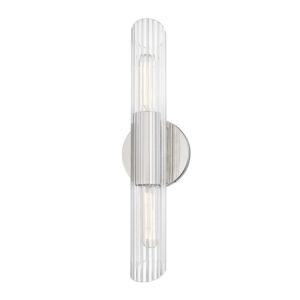 Mitzi Cecily 2 Light 17 Inch Wall Sconce in Polished Nickel