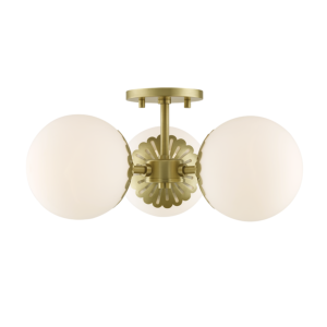 Mitzi Paige 3 Light Ceiling Light in Aged Brass