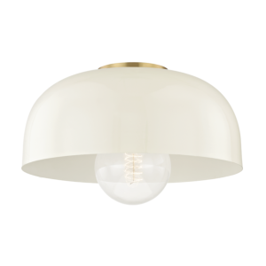 Mitzi Avery 14 Inch Ceiling Light in Aged Brass and Cream