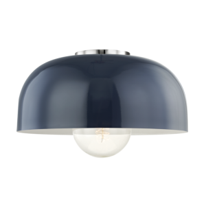 Mitzi Avery 14 Inch Ceiling Light in Polished Nickel and Navy
