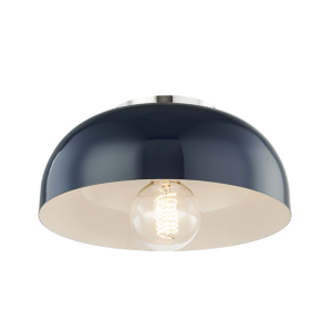 Mitzi Avery 11 Inch Ceiling Light in Polished Nickel and Navy