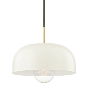 Mitzi Avery 1-Light Large Pendant in Aged Brass With Cream