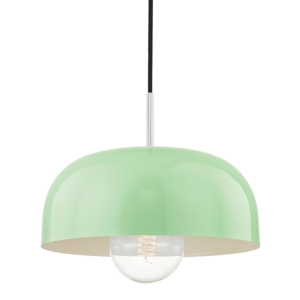 Avery Pendant in Polished Nickel and Mint