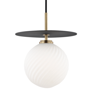 Ellis Pendant in Aged Brass and Black