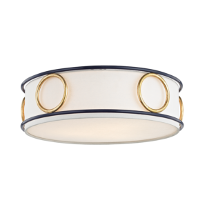Mitzi Jade 3 Light 16 Inch Ceiling Light in Gold Leaf and Navy