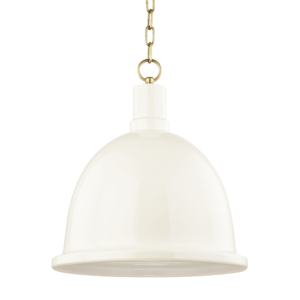 Mitzi Blair 18 Inch Pendant Light in Aged Brass and Cream