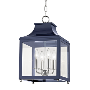 Mitzi Leigh 4 Light 19 Inch Mini Pendant in Polished Nickel and Navy