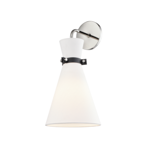 Mitzi Julia Wall Sconce in Polished Nickel and Black