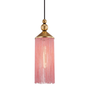 Mitzi Scarlett Pendant Light in Gold Leaf and Pink