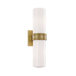 Mitzi Natalie 2 Light 16 Inch Wall Sconce in Aged Brass