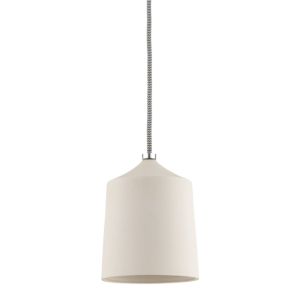  Megan Pendant Light in Polished Nickel and Matte White