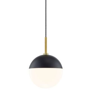 Mitzi Renee 10 Inch Pendant Light in Aged Brass and Black