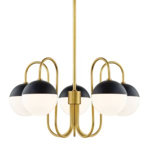  Renee Chandelier in Aged Brass and Black