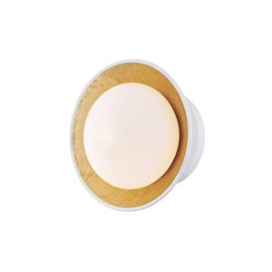  Cadence Ceiling Light in White and Gold Leaf