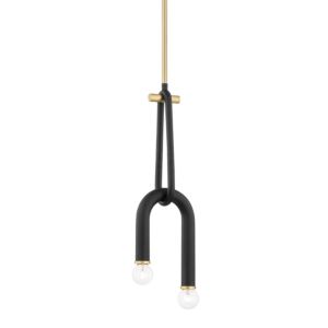  Wilt Pendant Light in Aged Brass and Black