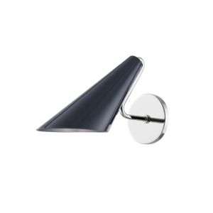 Mitzi Talia Wall Sconce in Polished Nickel and Midnight Blue