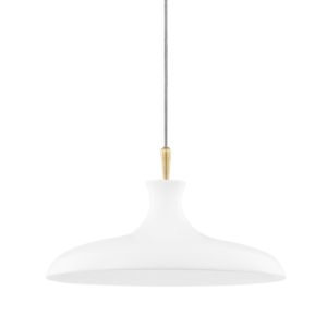 Mitzi Cassidy Pendant Light in Aged Brass and White