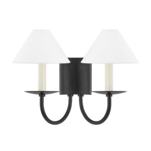 Lenore 2-Light Wall Sconce in Soft Black