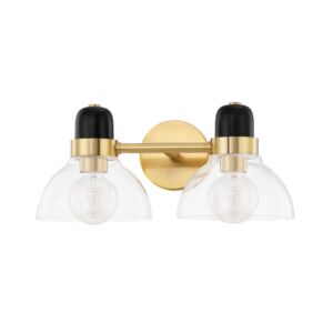 Camile 2-Light Bathroom Vanity Light Bracket in Aged Brass