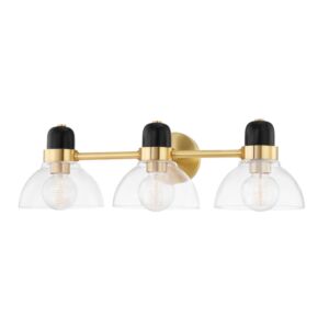 Camile 3-Light Bathroom Vanity Light Bracket in Aged Brass