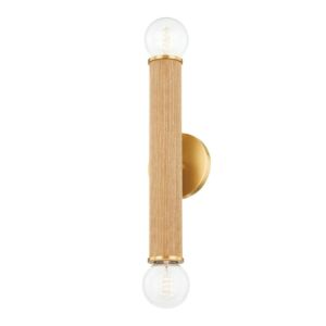 Amabella 2-Light Wall Sconce in Aged Brass