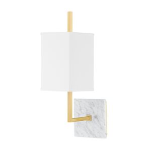 Mikaela 1-Light Wall Sconce in Aged Brass