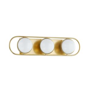 Amy 3-Light Bathroom Vanity Light Sconce in Aged Brass