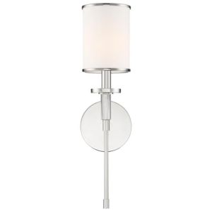 Crystorama Hatfield 19 Inch Wall Sconce in Polished Nickel with Crystal Accents Crystals